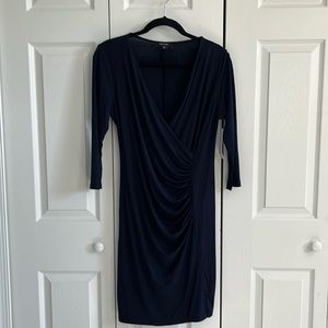 Karen Kane size Medium petite, NWT, never worn Navy jersey ruched dress